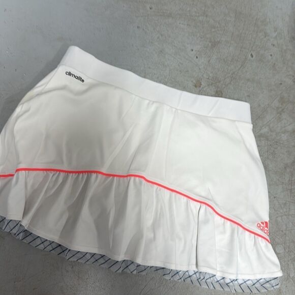Adidas White Pink Ruffled Athletic Skirt - Size Medium - Orange Blue White - Picture 4 of 5